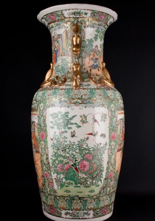 China 20. Jh. Große (92 cm) Chinesische Vase Im Canton Stil Flur