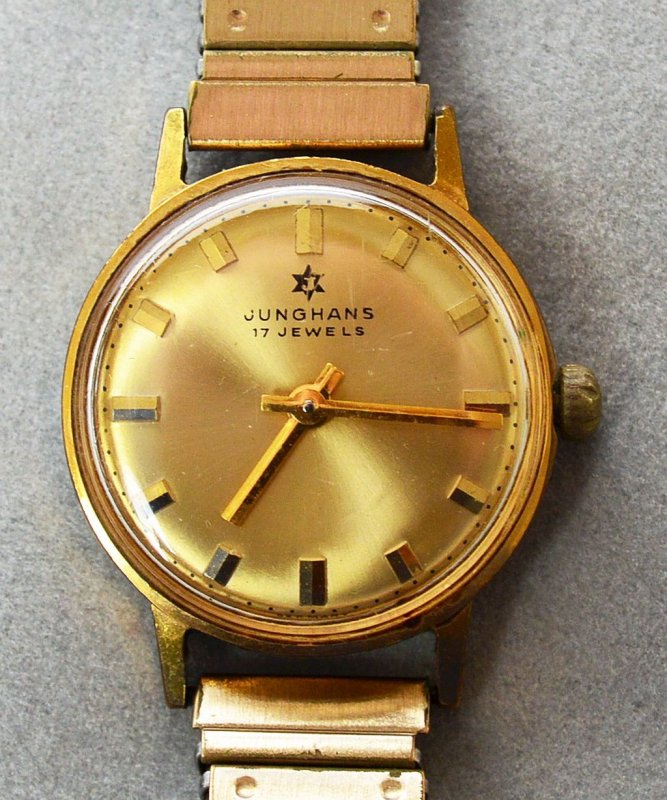 Junghans 17 Jewels Armbanduhr Damenuhr vergoldet mechanisch Handaufzug