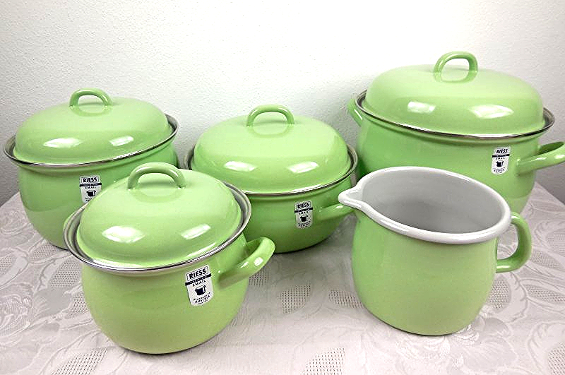 RIESS Premium Emaille Topfset Töpfe 5 teiliges Set