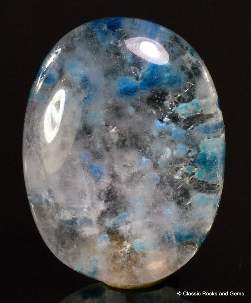 Gilalite Radial Medusa inclusions in Quartz Cab Paraiba Quartz Brazil 2