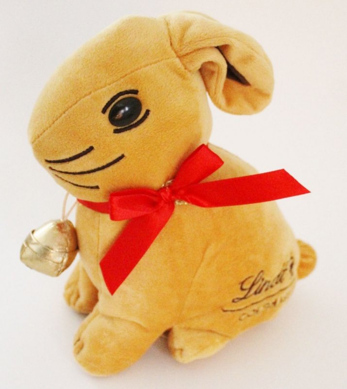 ♥ LINDT Schokolade Osterhase Kuscheltier HASE Plüschtier 30cm goldene