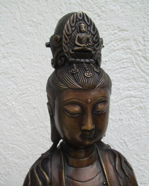 2 Groe Guan YIN Buddha Bronze AUF Elefant L