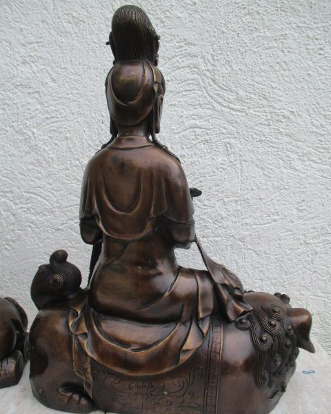 2 Groe Guan YIN Buddha Bronze AUF Elefant L
