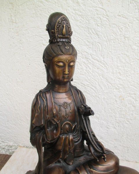 2 Groe Guan YIN Buddha Bronze AUF Elefant L