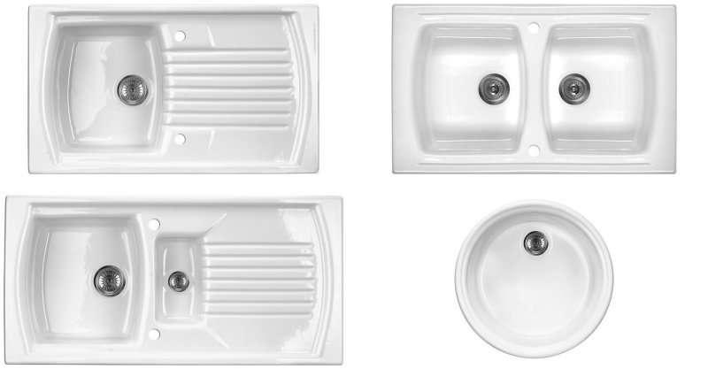 Keramikspüle Küchenspüle Keramik Spülbecken Weiss Lusitano