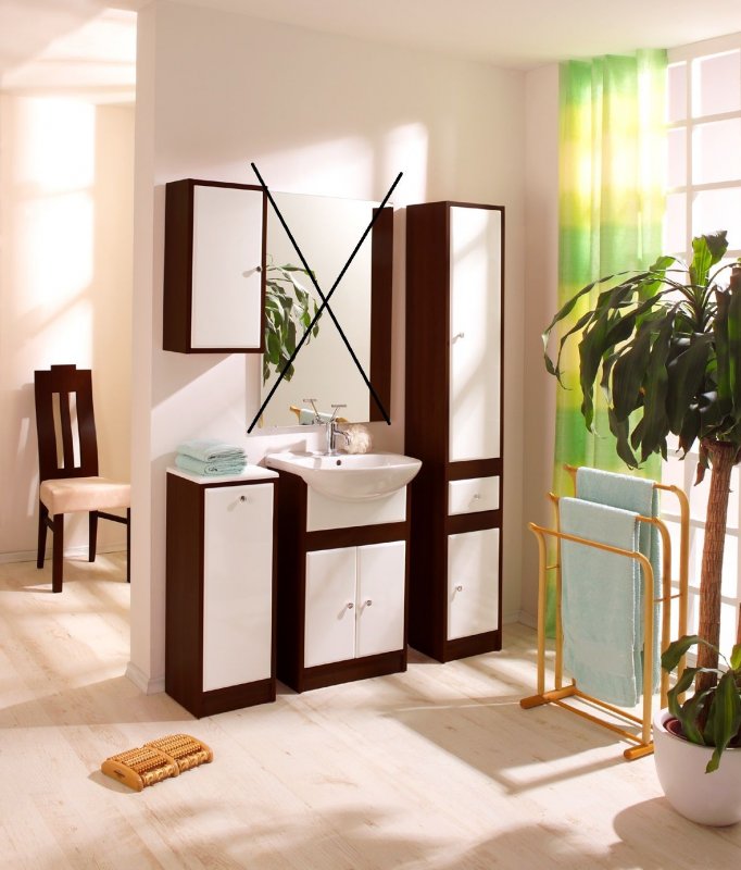 Badmöbel Set "VENUS" Badezimmer Möbel mit Waschbecken 50 cm Venge/Weiss