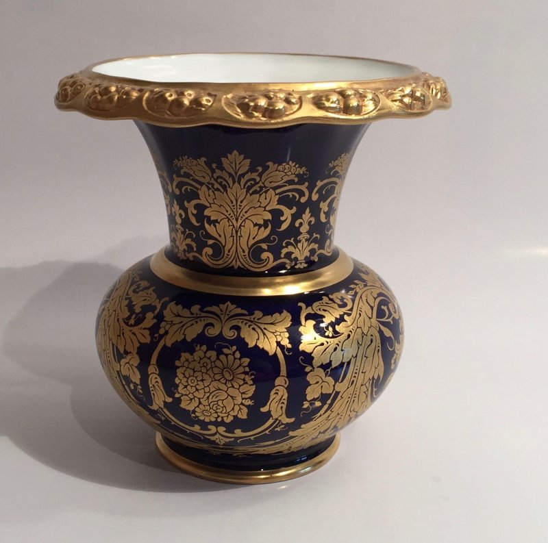 Rosenthal Vase Kobaltblau mit Gold Philipp Rosenthal eBay
