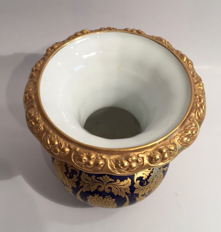 Rosenthal Vase Kobaltblau mit Gold Philipp Rosenthal eBay