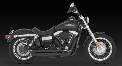  Vance & Hines Shortshots Staggere black Harley Davidson Dyna 06-11