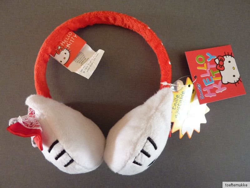 NEU Primark SANRIO Hello Kitty Ohrwärmer Ohrenwärmer Ear Muffs rot weiß