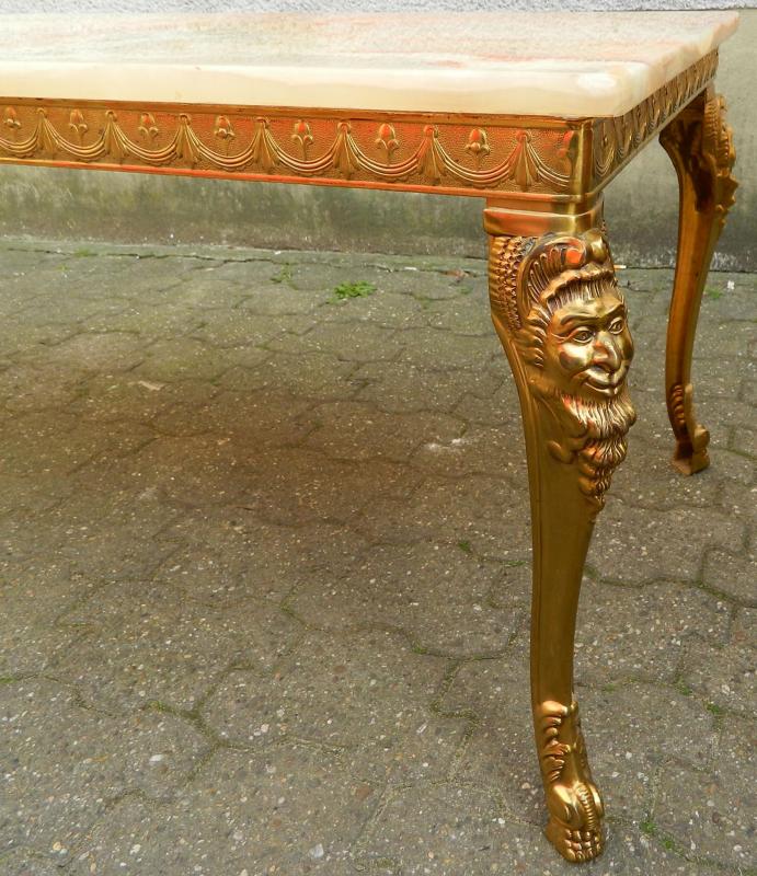 WZTisch Sofatisch Couchtisch Messinggestell Gesichter WZTisch Sofatisch Couchtisch Messinggestell Gesichter