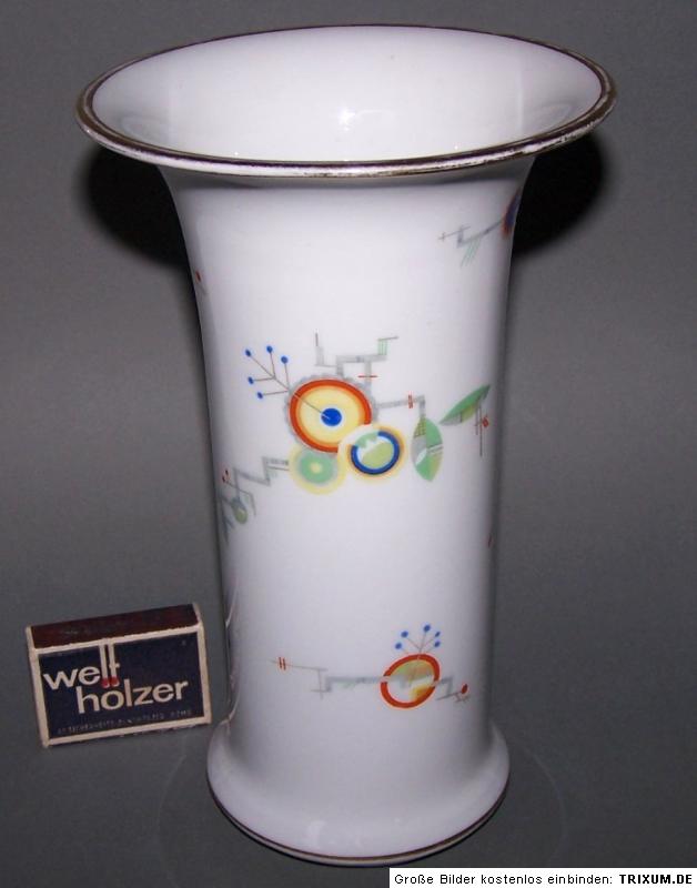 Große seltene Art Deco Rosenthal Vase handbemalt um 1920 Malermarke eBay