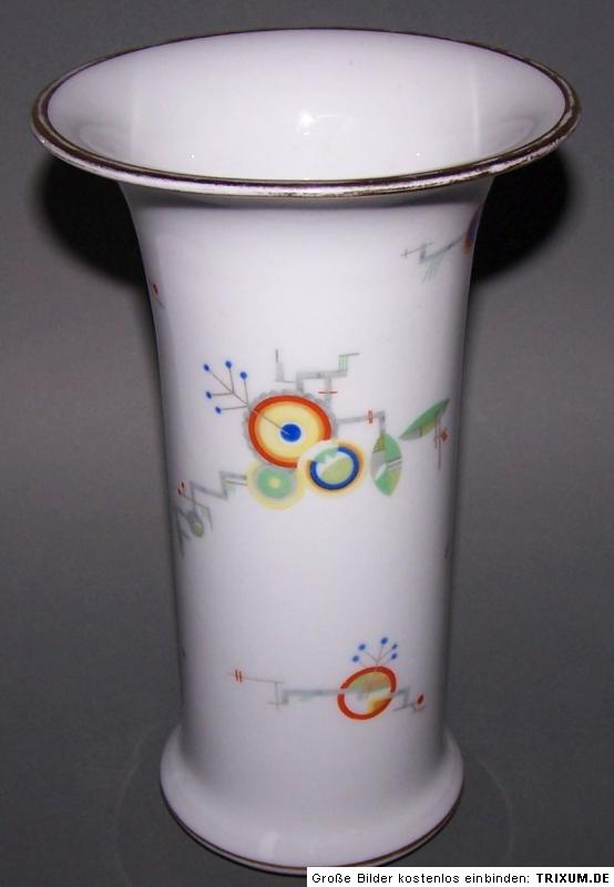 Große seltene Art Deco Rosenthal Vase handbemalt um 1920 Malermarke eBay