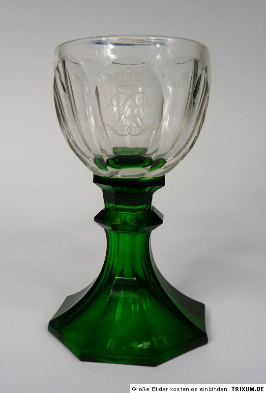 Glas mit Krone Val Saint Lambert um 1880