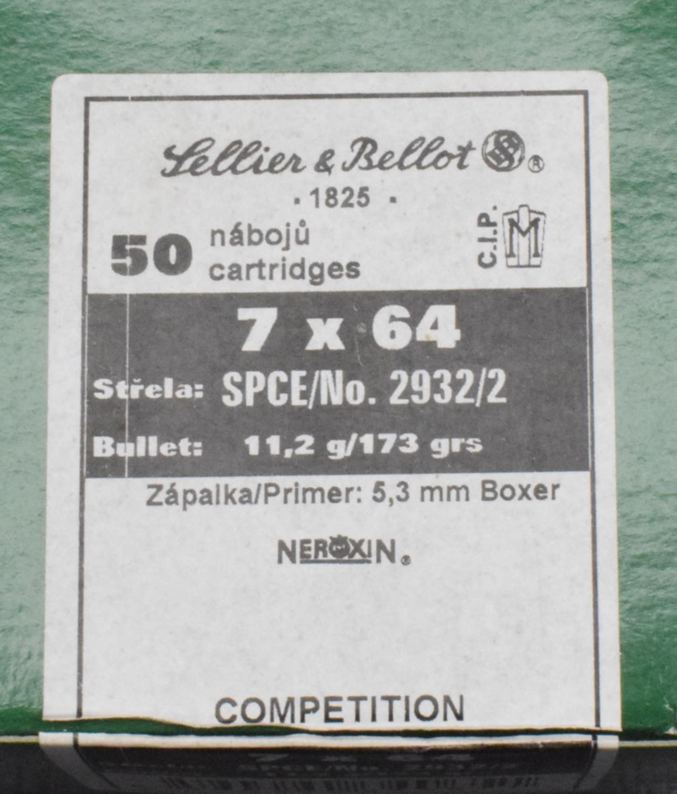 100 Patronen Sellier Bellot 7x64 Teilmantel 11 2g 173gr Zum