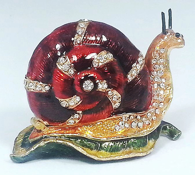 Schnecke Schnecken Haus Schmuck Schatulle Pillen Dose Strass Deko Box