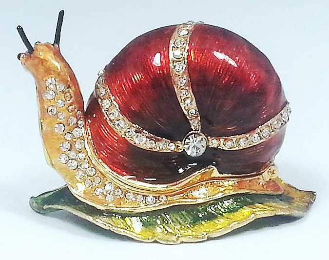 Schnecke Schnecken Haus Schmuck Schatulle Pillen Dose Strass Deko Box