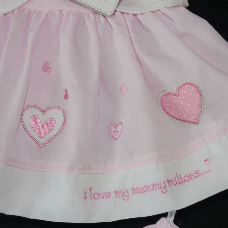 süßes 3 tlg Mädchen Sommer Kleid Herzen Gr 56,62,68