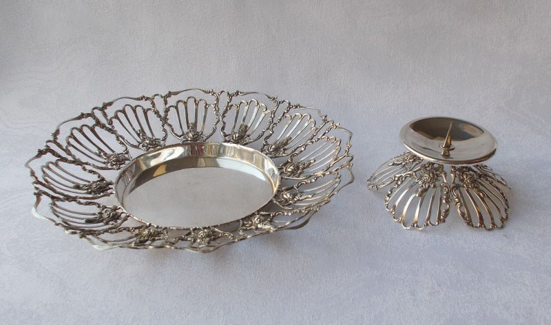 *RAR* Elegante Gebäckschale Durchbruchdekor mir Rosenmotiven aus 835er