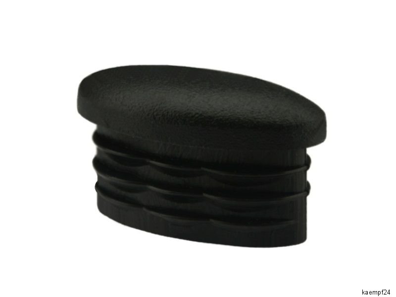 4 x Fussstopfen 50 x 20mm schwarz gewölbt Ovalrohr Rohrstopfen Fusskappen Stuhl