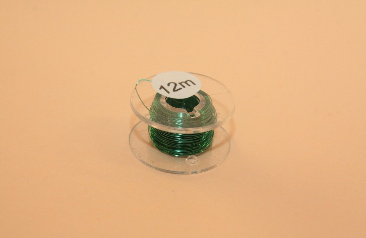 12 m Kupferlackdraht gruen 0,15 mm Lackdraht Cu-Draht auf 12m-Spule