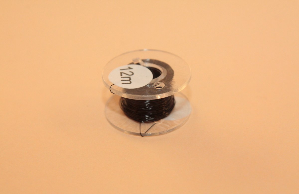 12 m Kupferlackdraht schwarz 0,15 mm Lackdraht Cu-Draht auf 12m-Spule