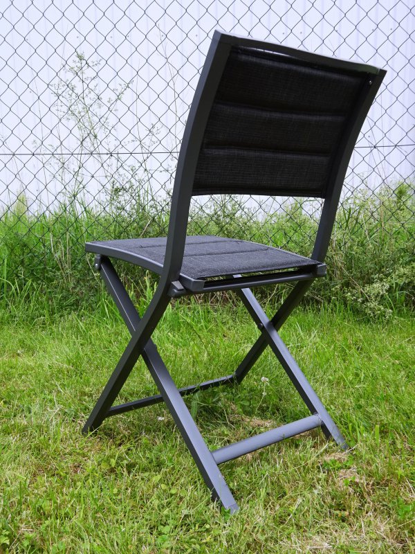 5 x Aluminium Gartenstuhl Stuhl Klappstuhl Bezug Schwarz ...