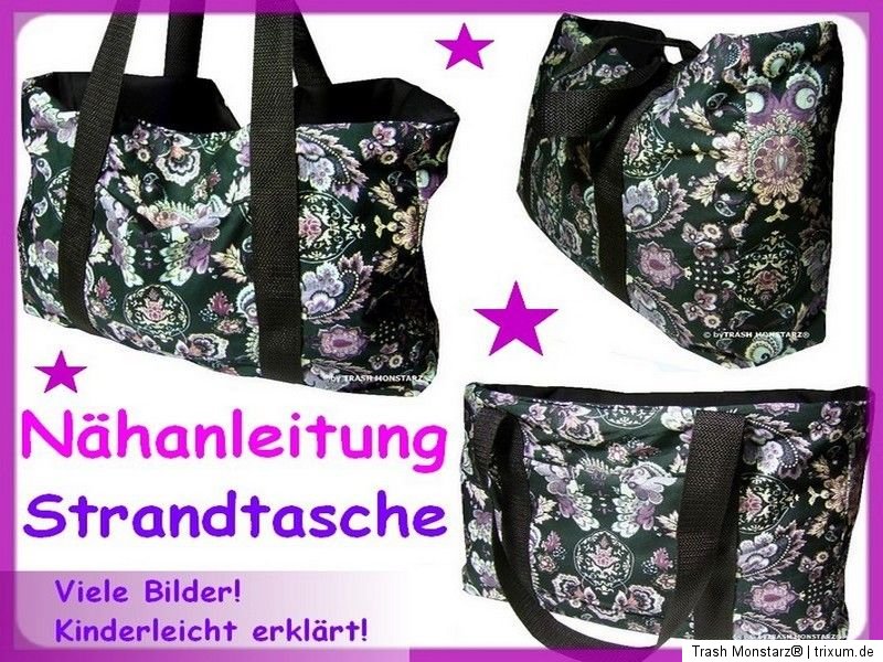 Nähanleitung Sommertasche,Strandtasche, Tasche nähen für Anfänger