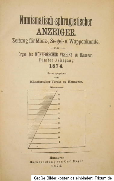 1874 Numismatik, Münzen, Siegel, Wappen Numismatisch sphragistischer