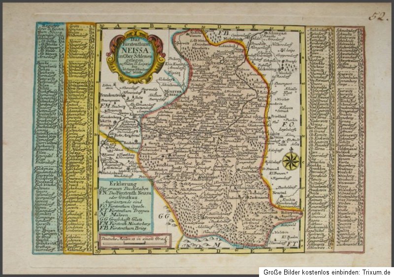 1749 Schlesien Silesia Nysa Neisse Neisse Grottkau Neisse Ottmachauer