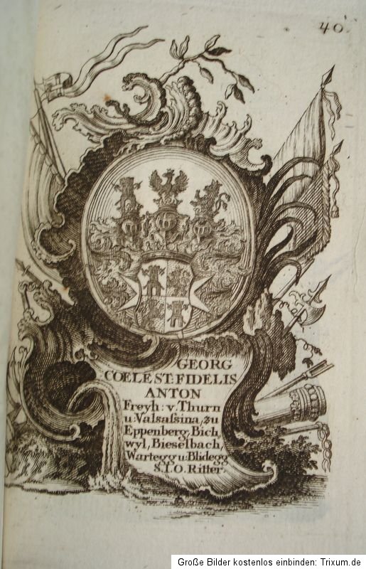 1778 Wappen Kalender Malteser Johanniter Malta Heraldik viele Kupfer