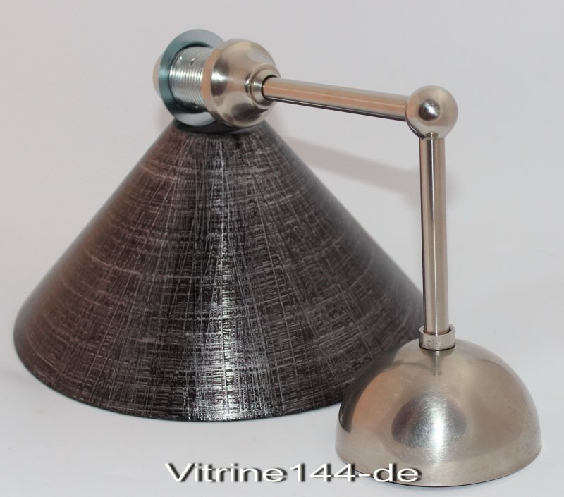 Wandleuchte BAUHAUS Wandlampe /> Wandhalter Silber Glas schwarz-silber