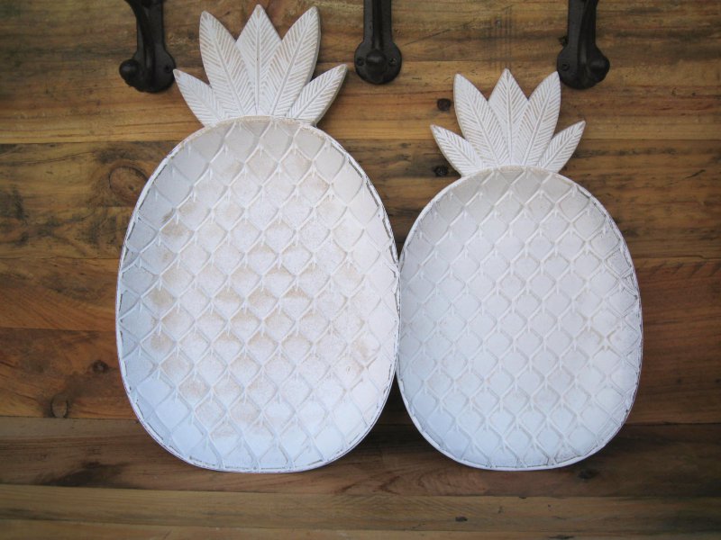 Melamin Buffet Deko Obst Tablett PINEAPPLE Natural Collection Weiß Gastlando
