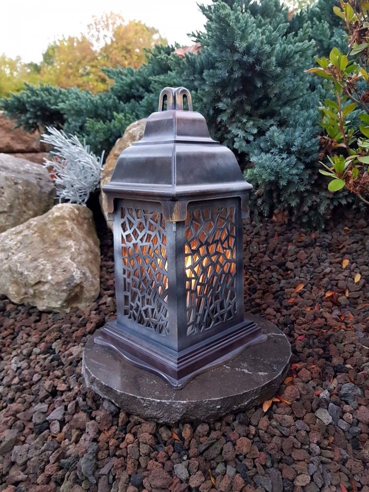 Grablaterne Sockel Grablampe Lampe Grableuchte Grablicht Grabschmuck Herz Kerze