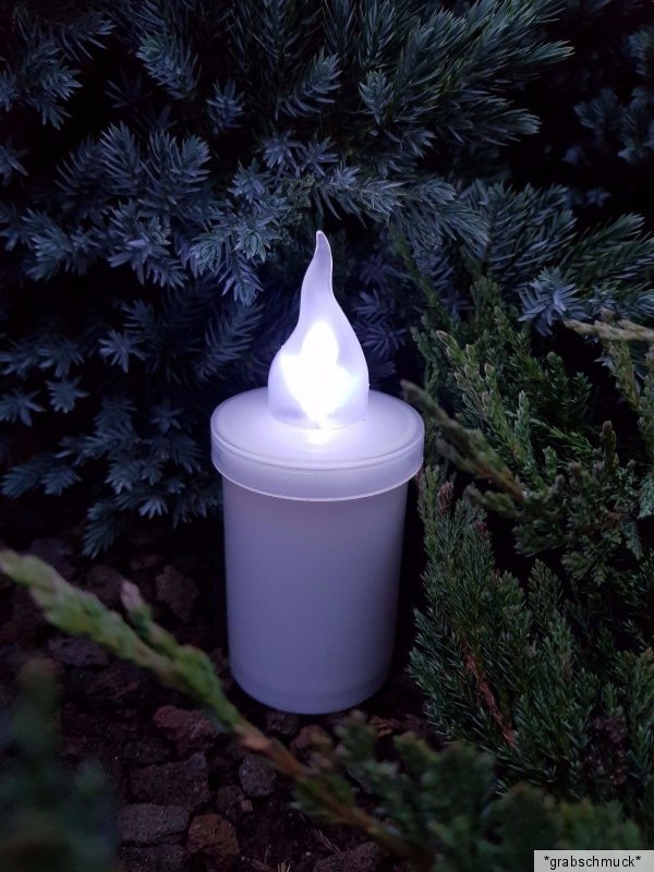 Grablaterne mit LED Kerze Grablampe Grableuchte Teelicht Grablicht Grabstein 