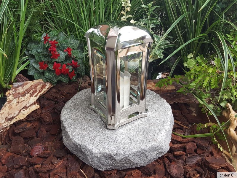 NEU Grablaterne Grablampe Massiv Granit Grableuchte Grablicht Grabschmuck