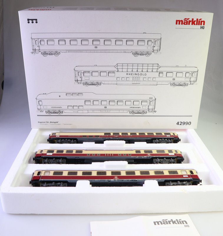 Märklin 42990 Wagenset /"TEE Rheingold/" der DB Licht stromf Neuwertig! KK