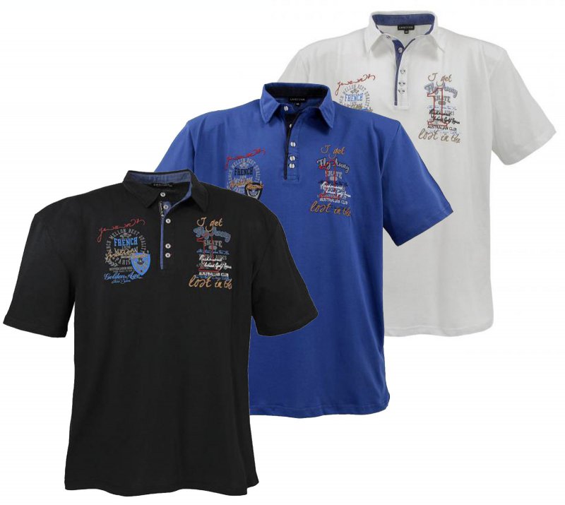 Lavecchia Polo T-Shirt Hemd Übergrößen Herren Creme Weiß 3XL 4XL 5XL 6XL 7XL 8XL
