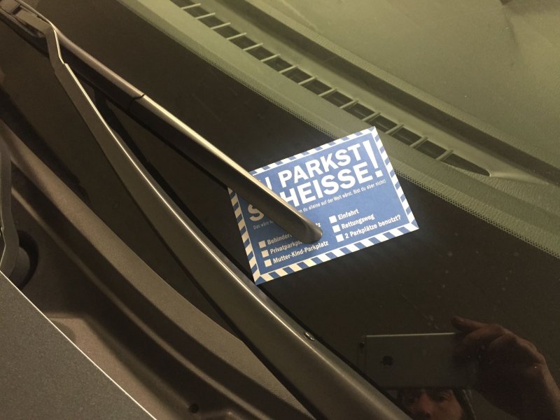Du parkst Scheisse Notizblock mit 50 Blatt in Blau Falschparker Gehweg Radweg