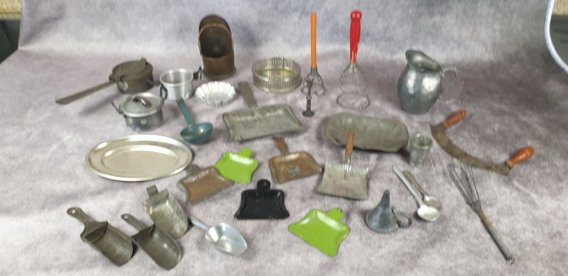 30 Teile Zubehör Blech Metall Kaufladen Puppenküche Puppenstube