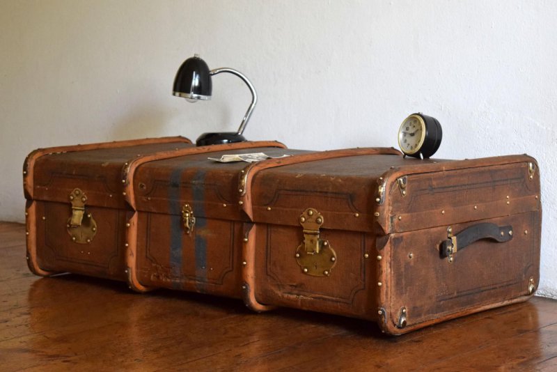 Überseetruhe Koffer Lowboard Kiste Vintage Antik Truhe Alt Loft Shabby