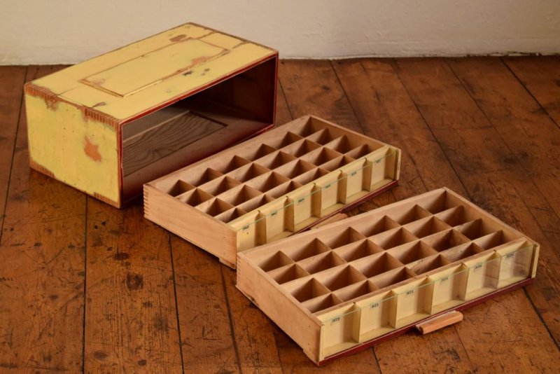 Schubladenschrank Schmuck Sortierschrank Vintage Holz Alt Antik