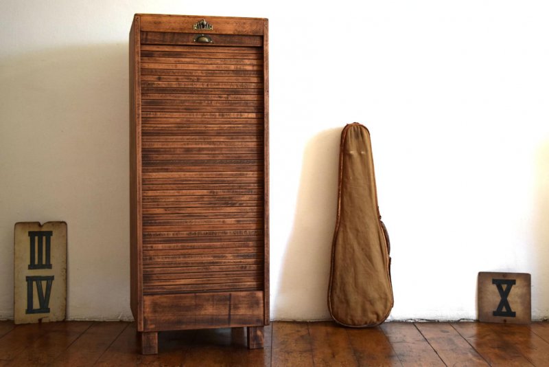 Rolladenschrank Antik Holz Alt Rollladenschrank Aktenschrank