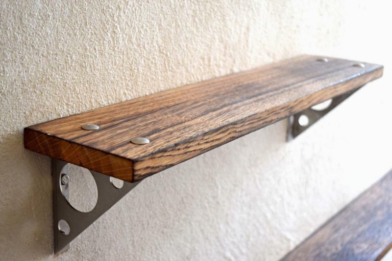 Wandregal Loft Vintage Eiche massiv Wandboard IndustrieDesign Holz 60cm