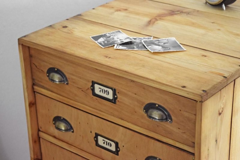Schubladenschrank Antik Schrank Holz Vintage Fabrik Loft