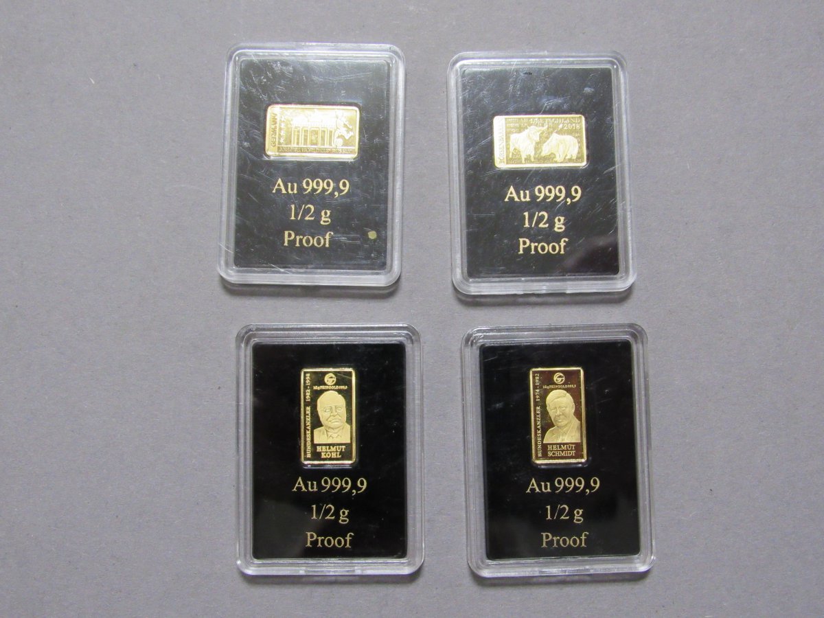 4.Stück Goldbarren Feingold 999,9 er Gold je 0,5 Gramm eBay