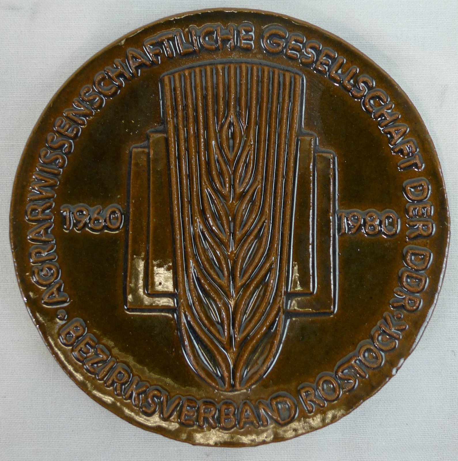 DDR Medaille Plakette Agrarwissenschaftliche Gesellschaft