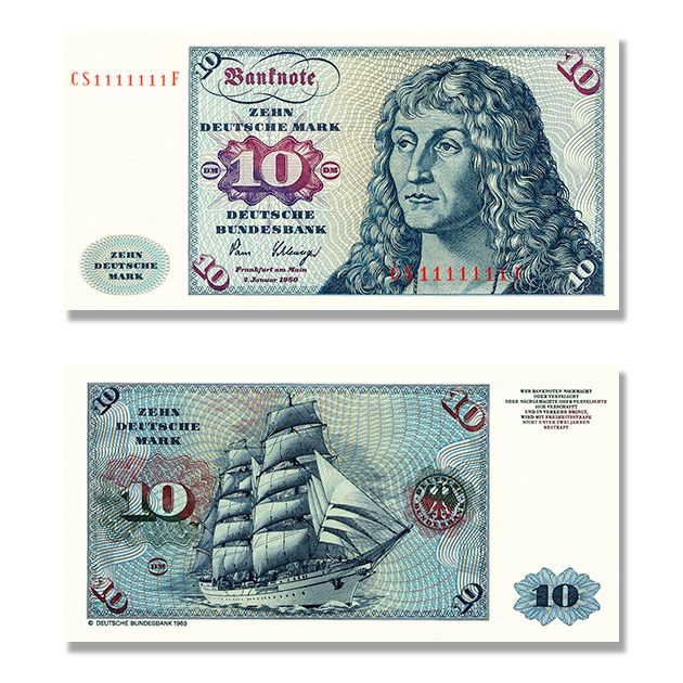Set Of 5 Deutsche Mark Banknote Reproductions - High-Quality Replicas From 1970-1980 (BBk I Series)