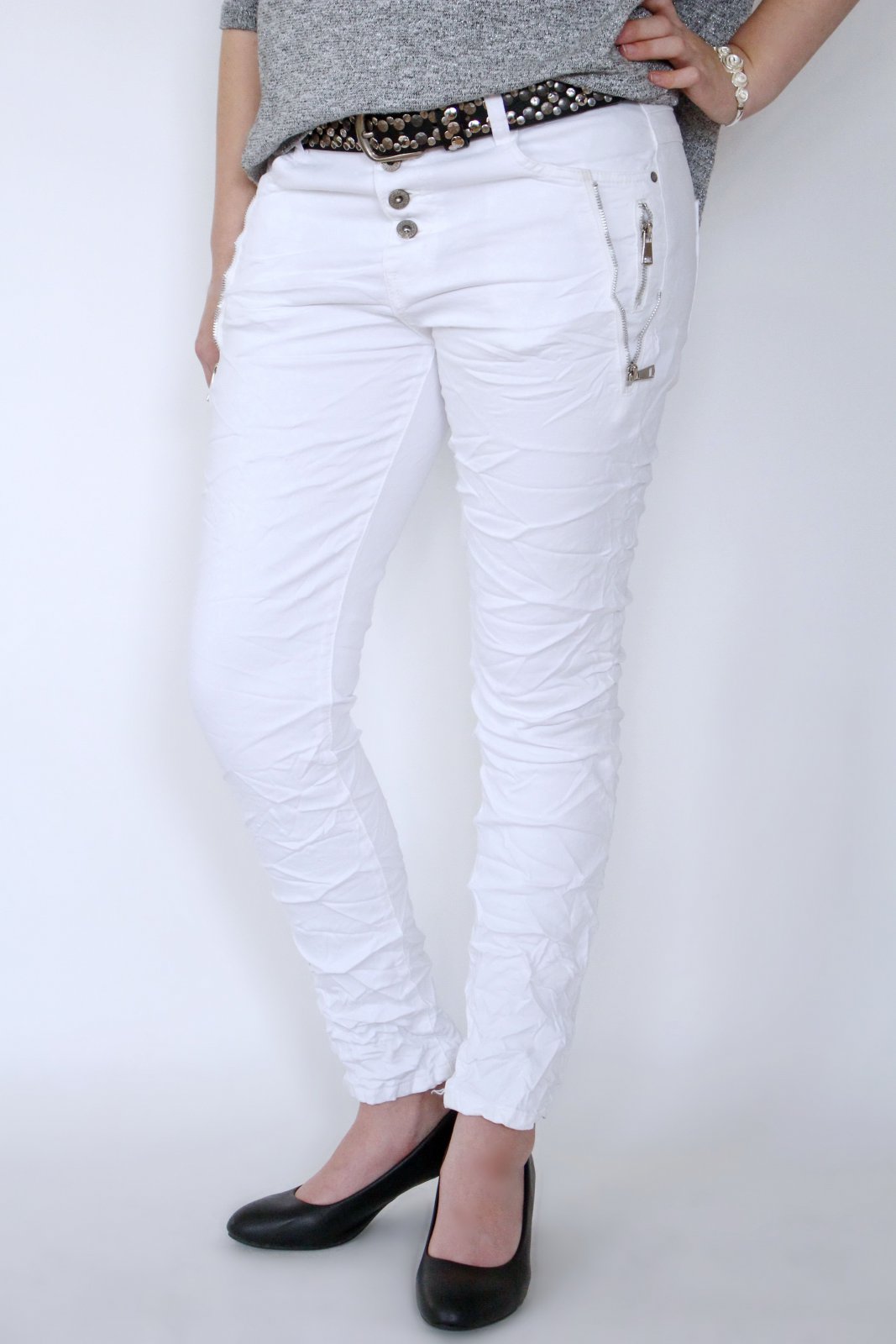 @--}-- Karostar Baggy Jeans Boyfriend Hose doppelte Reißverschlüße Gr.38-48