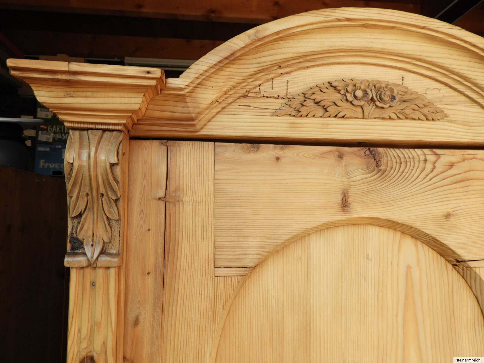 1890 GRÜNDERZEIT SCHRANK Kleiderschrank Bogenschrank Weichholz